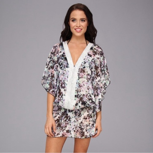 💎HP💎NWT Badgley Mischka Abstract Blouson Coverup, S - Picture 2 of 15